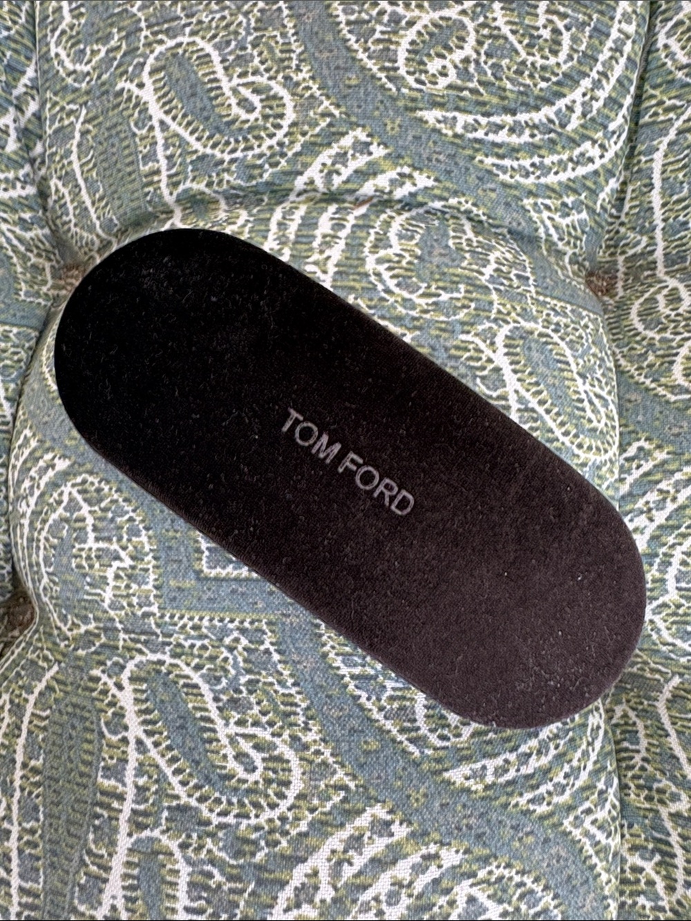 Tom Ford Black Velvet Glass Case with Embossed Logo